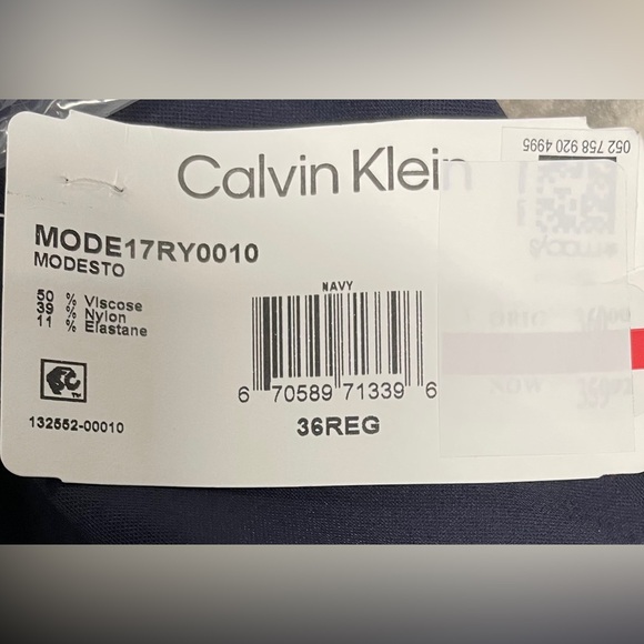 Calvin Klein Mens X Slim Fit Stretch Solid Knit Suit Jacket Navy Blue 36R New - Picture 4 of 4